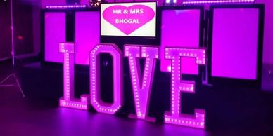 large love letters in pink